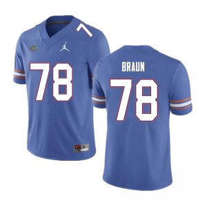 Men's Florida Gators #78 Josh Braun NCAA Nike Blue Authentic Stitched College Football Jersey HIS0262VQ